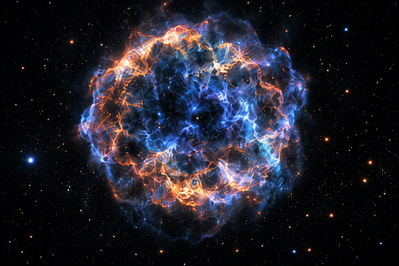 Conceptual visualisation of an expanding supernova remnant